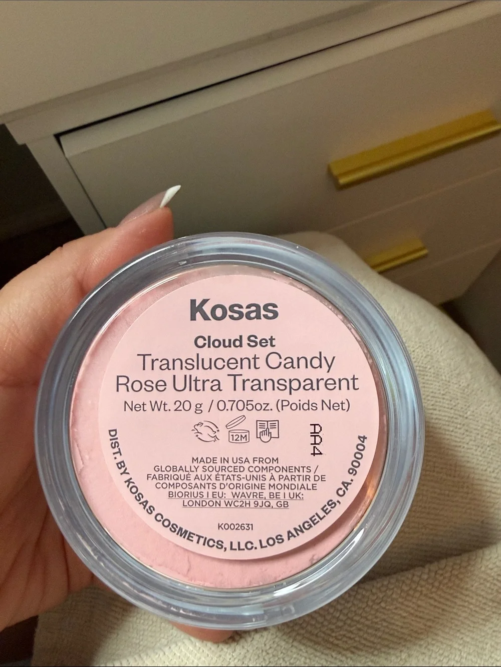 Kosas Cloud Set Translucent Candy Rose Loose Setting Powder - Pink